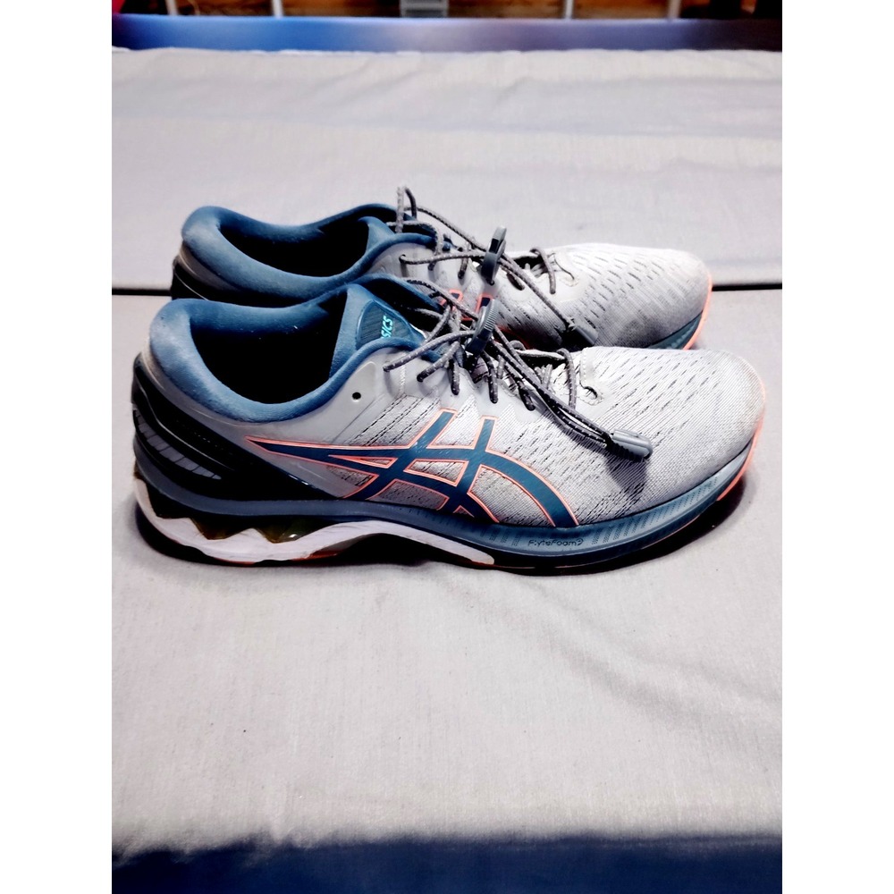 ASICS Gel‑Kayano 27 Men’s 10 Gray Blue Running Shoes Athletic Stability Support